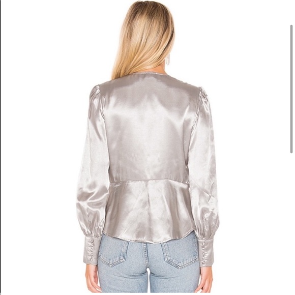 Bardot silver tie satin blouse - Picture 2 of 4